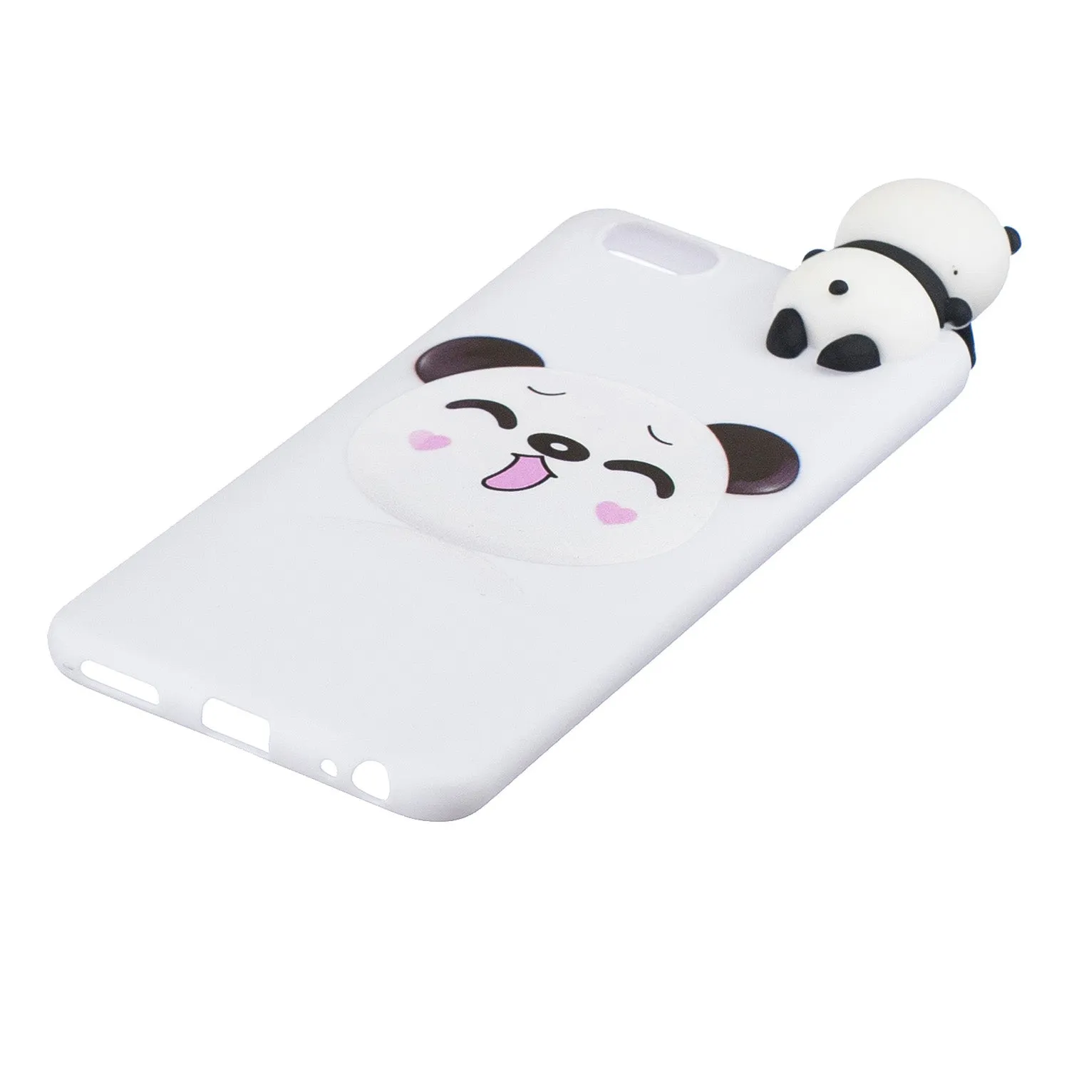 For VIVO Y71 3D Cute Coloured Painted Animal TPU Anti-scratch Non-slip Protective Cover Back Case Smiley panda