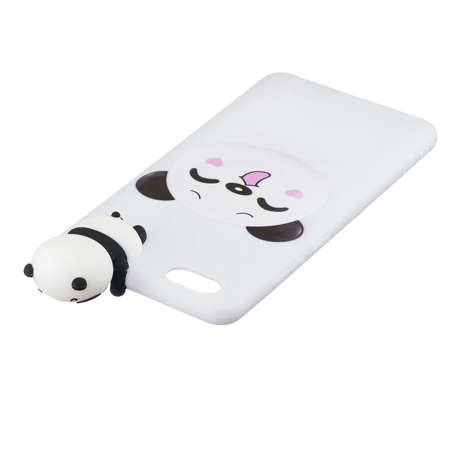 For VIVO Y71 3D Cute Coloured Painted Animal TPU Anti-scratch Non-slip Protective Cover Back Case Smiley panda
