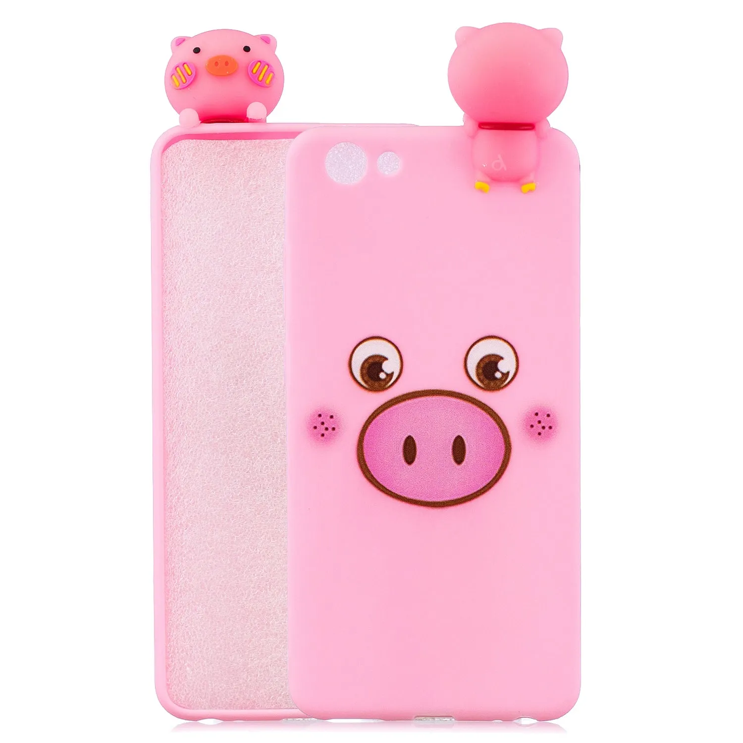 For VIVO Y71 3D Cute Coloured Painted Animal TPU Anti-scratch Non-slip Protective Cover Back Case Smiley panda
