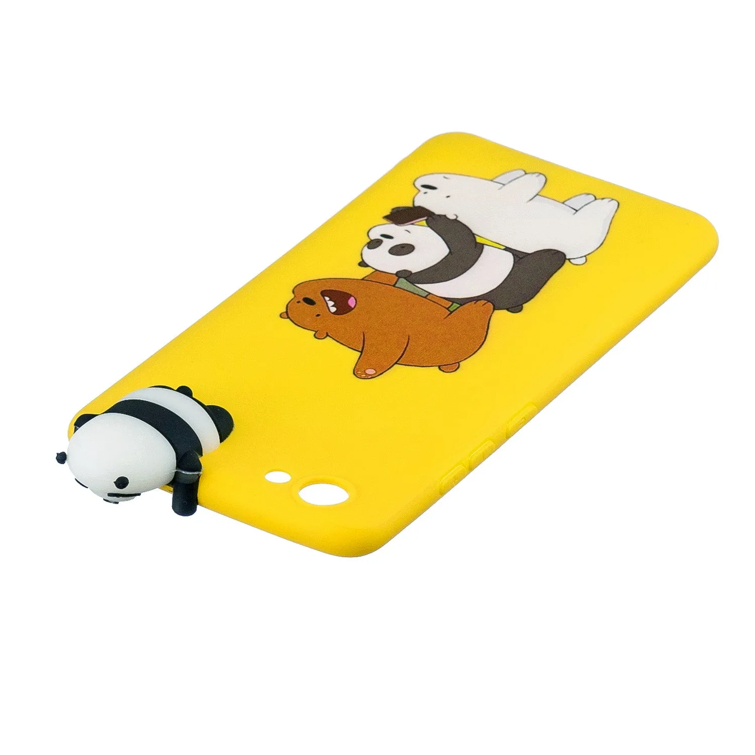 For VIVO Y71 3D Cute Coloured Painted Animal TPU Anti-scratch Non-slip Protective Cover Back Case Striped bear