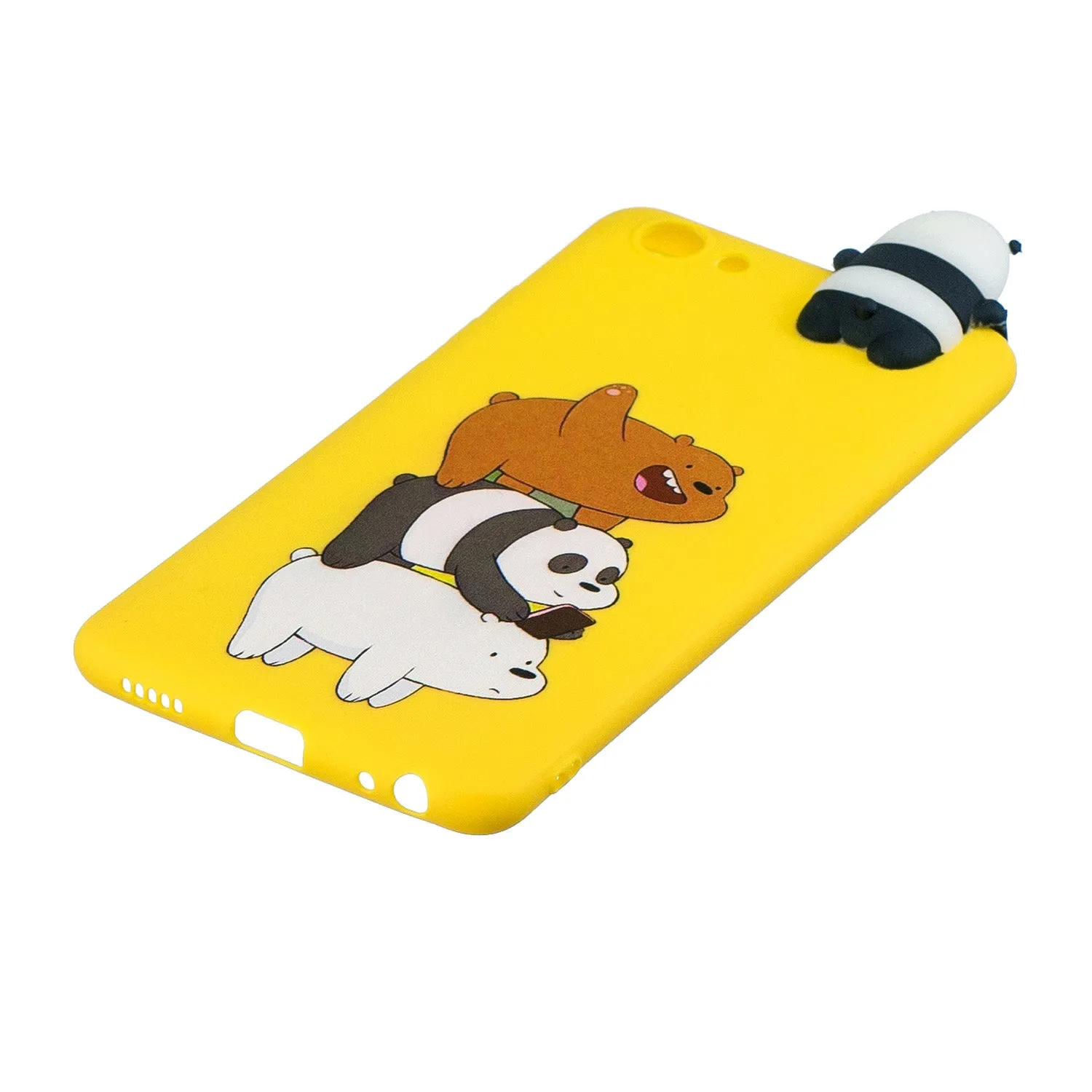 For VIVO Y71 3D Cute Coloured Painted Animal TPU Anti-scratch Non-slip Protective Cover Back Case Striped bear