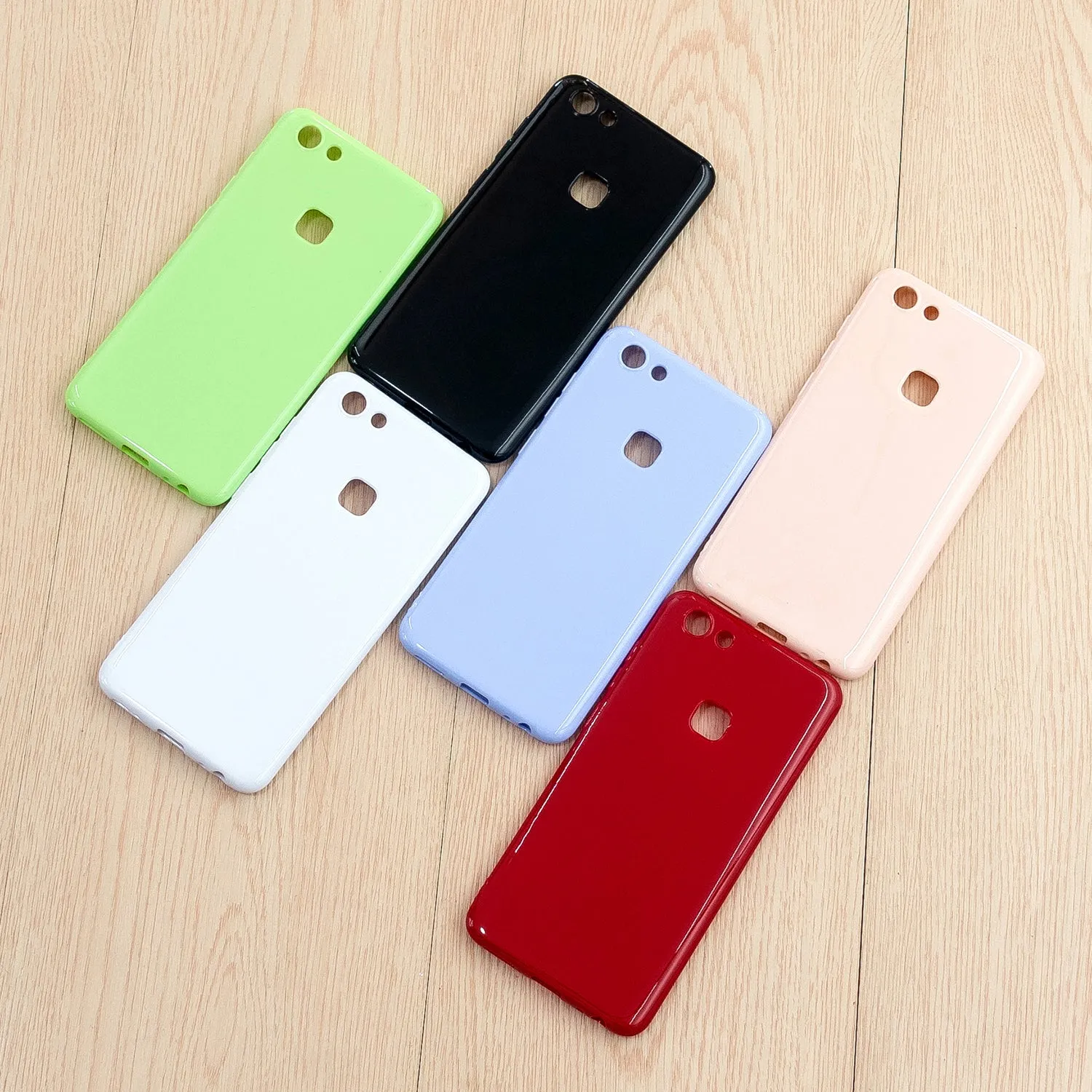 For VIVO Y75/Y79 Cellphone Case Glossy TPU Phone Shell Smartphone Soft Cover Heavy Duty Protection Fluorescent green