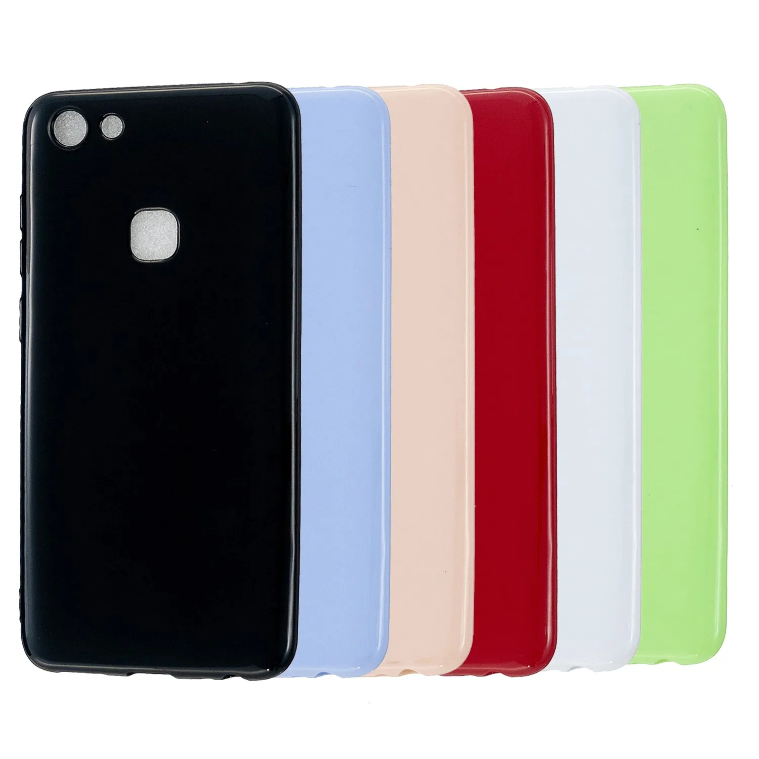 For VIVO Y75/Y79 Cellphone Case Glossy TPU Phone Shell Smartphone Soft Cover Heavy Duty Protection Fluorescent green