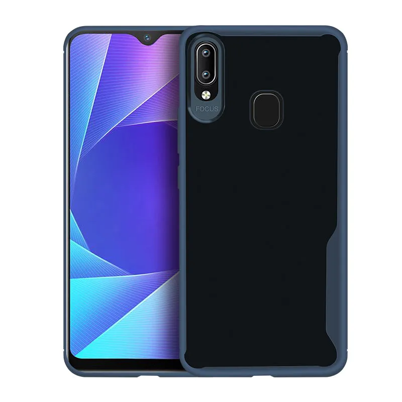 For VIVO Y95 /Y91 with fingerprint hole Ultra Slim Translucent Non-slip Shockproof TPU Back Cover  Transparent gray