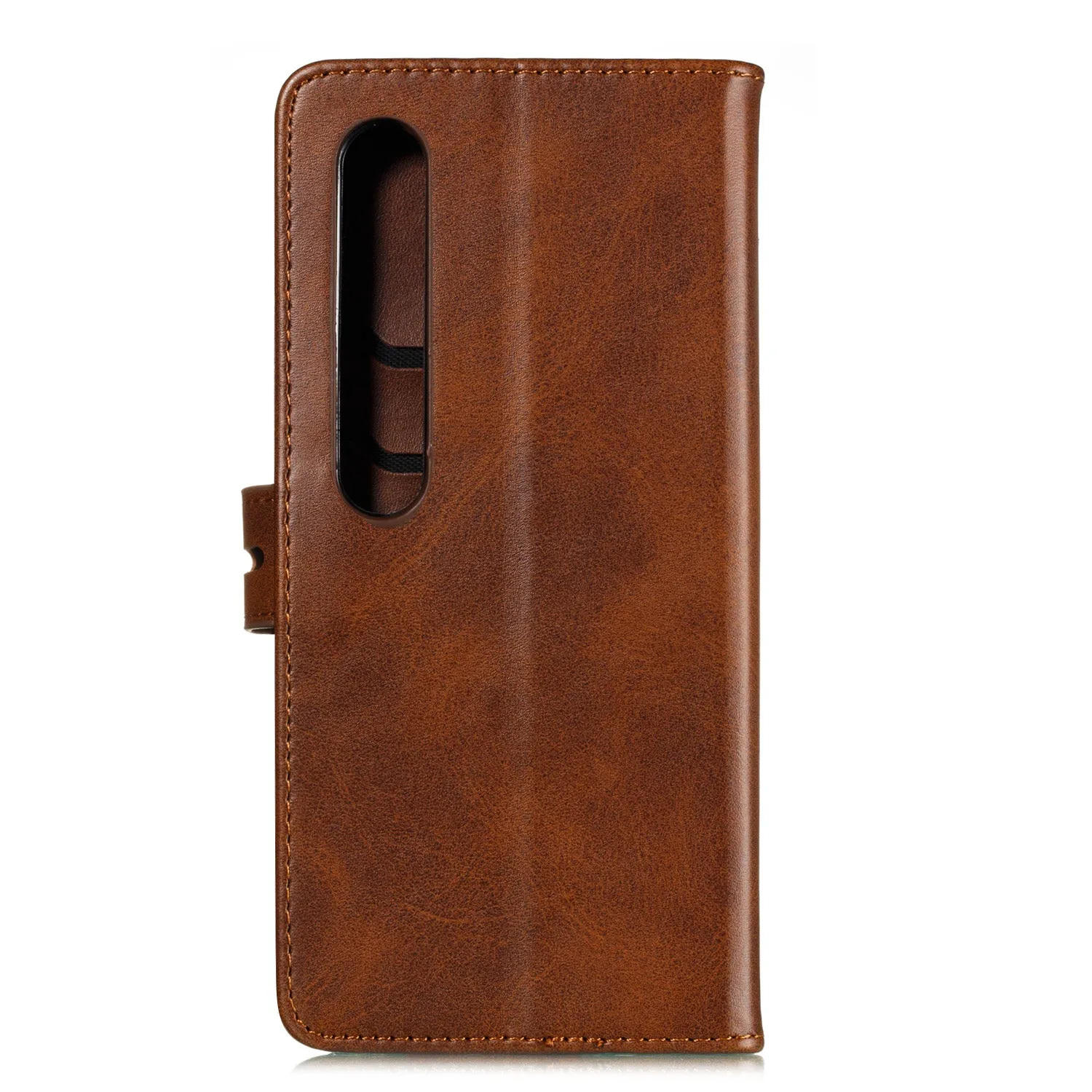 For XiaoMI 10 Pro Mobile Phone Cover PU Leather Front Buckle Smart Shell Anti-fall Phone Case 6 brown