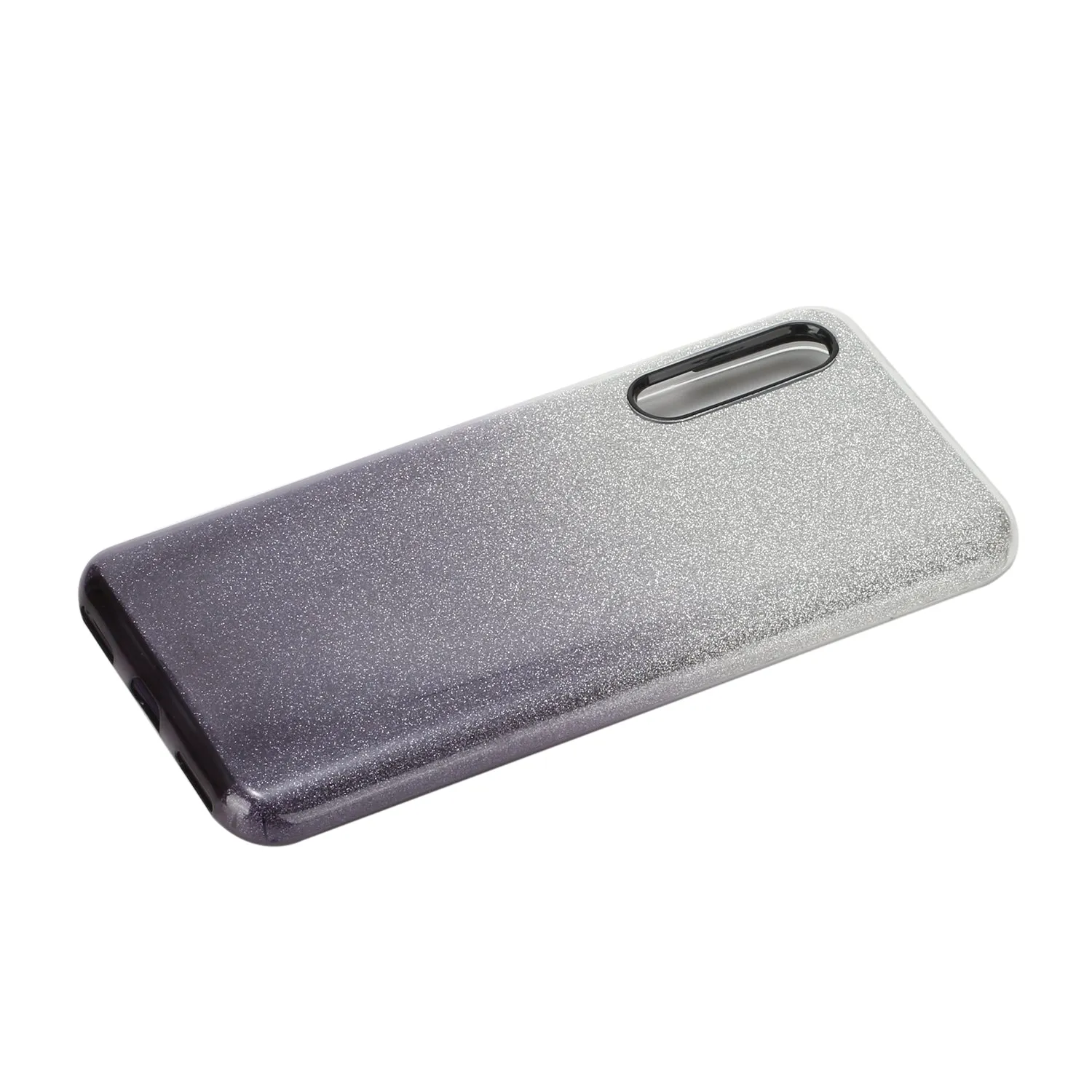 For XIAOMI CC9E/A3/10/10 PRO/K20/K20 pro Phone Case Gradient Color Glitter Powder Phone Cover with Airbag Bracket black