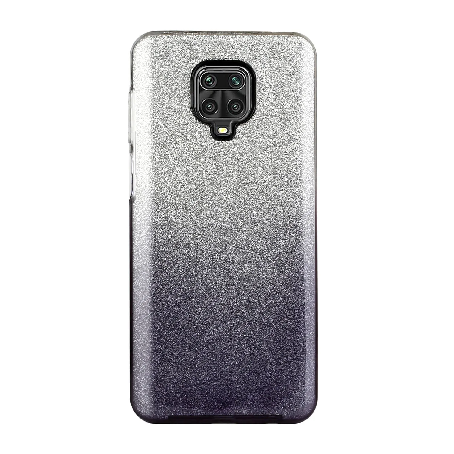 For XIAOMI CC9E/A3/10/10 PRO/K20/K20 pro Phone Case Gradient Color Glitter Powder Phone Cover with Airbag Bracket black