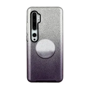 For XIAOMI CC9E/A3/10/10 PRO/K20/K20 pro Phone Case Gradient Color Glitter Powder Phone Cover with Airbag Bracket black