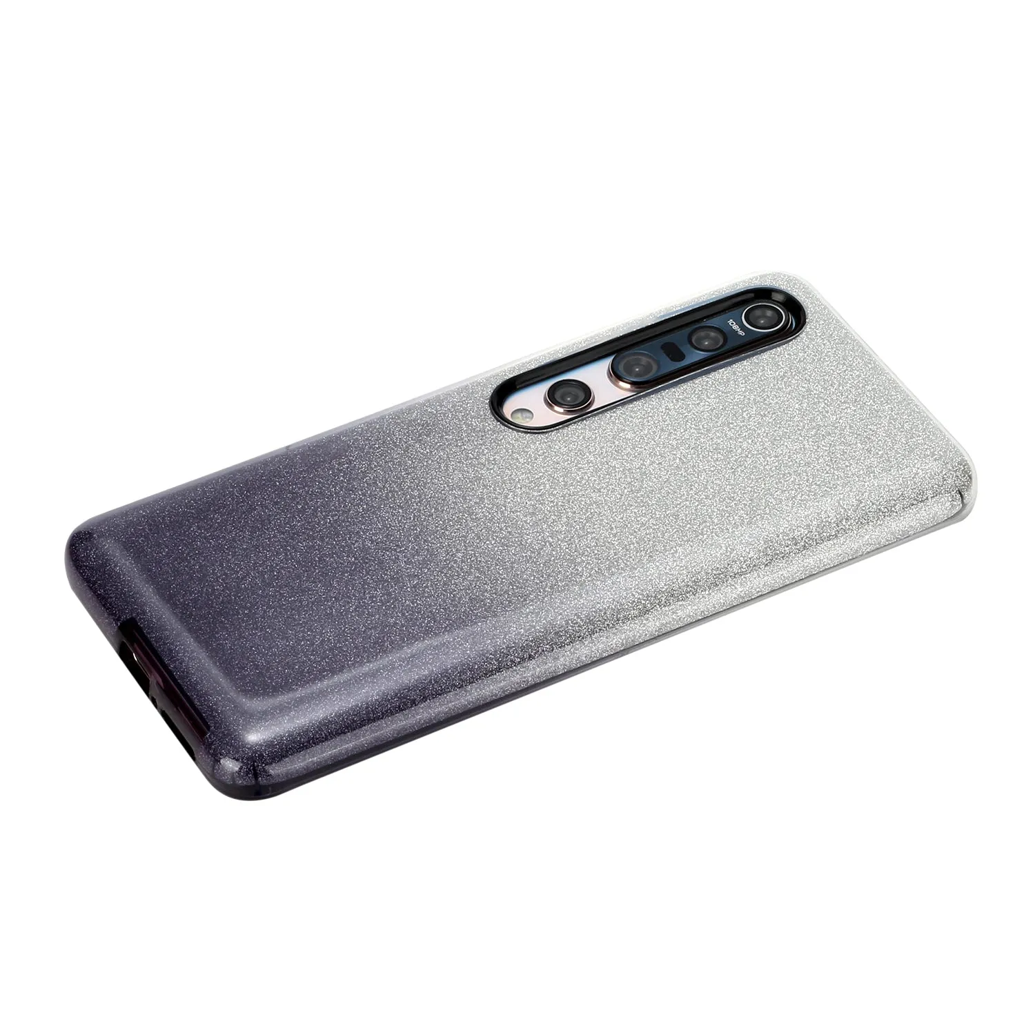 For XIAOMI CC9E/A3/10/10 PRO/K20/K20 pro Phone Case Gradient Color Glitter Powder Phone Cover with Airbag Bracket black