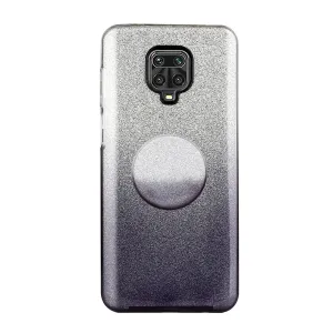 For XIAOMI CC9E/A3/10/10 PRO/K20/K20 pro Phone Case Gradient Color Glitter Powder Phone Cover with Airbag Bracket black