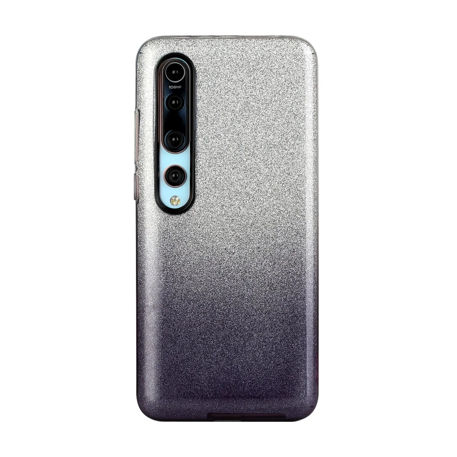 For XIAOMI CC9E/A3/10/10 PRO/K20/K20 pro Phone Case Gradient Color Glitter Powder Phone Cover with Airbag Bracket black