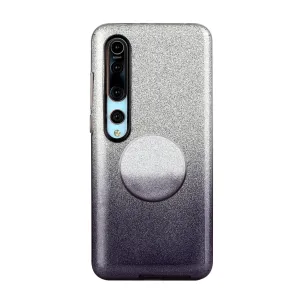 For XIAOMI CC9E/A3/10/10 PRO/K20/K20 pro Phone Case Gradient Color Glitter Powder Phone Cover with Airbag Bracket black
