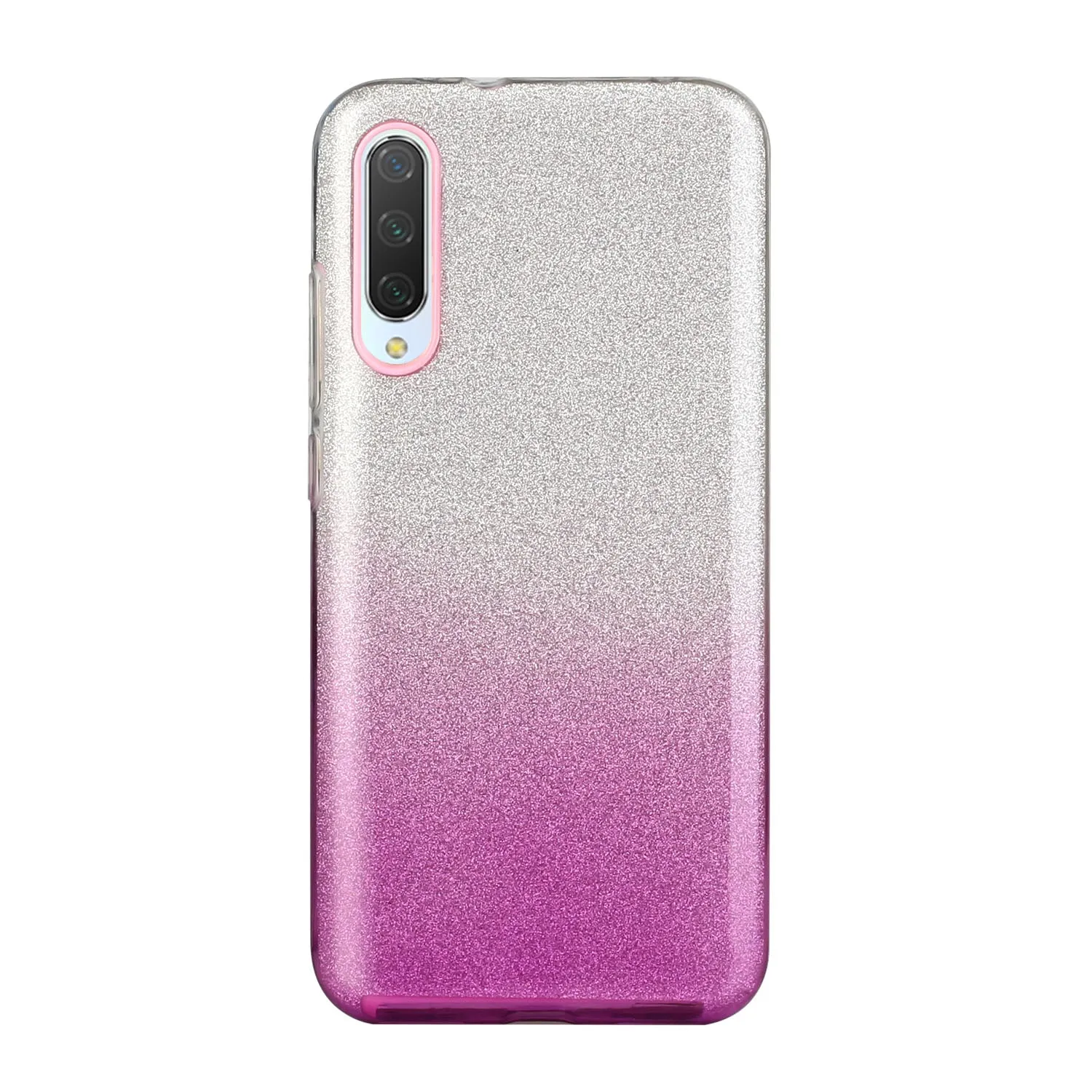 For XIAOMI CC9E/A3/10/10 PRO/K20/K20 pro Phone Case Gradient Color Glitter Powder Phone Cover with Airbag Bracket blue