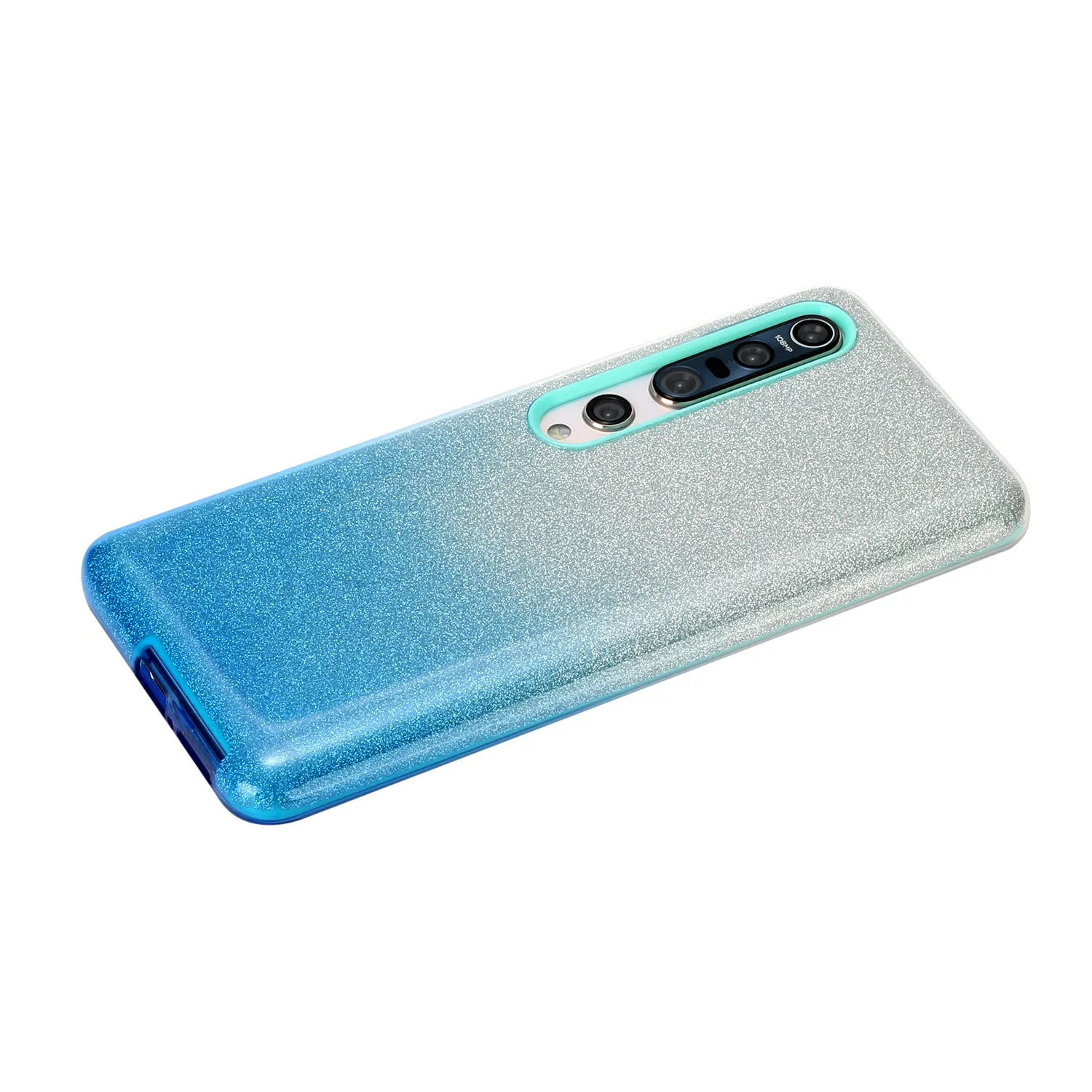 For XIAOMI CC9E/A3/10/10 PRO/K20/K20 pro Phone Case Gradient Color Glitter Powder Phone Cover with Airbag Bracket blue