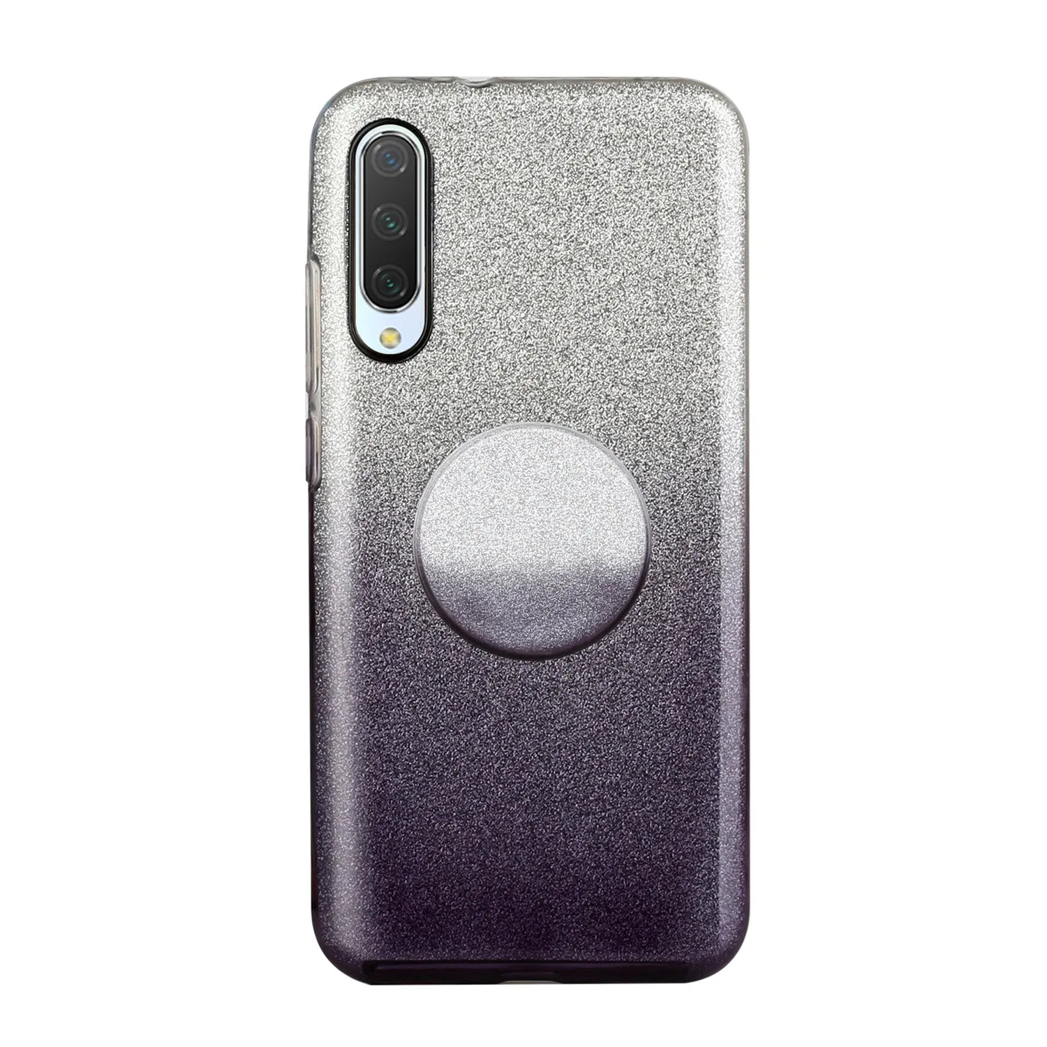 For XIAOMI CC9E/A3/10/10 PRO/K20/K20 pro Phone Case Gradient Color Glitter Powder Phone Cover with Airbag Bracket blue