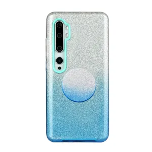 For XIAOMI CC9E/A3/10/10 PRO/K20/K20 pro Phone Case Gradient Color Glitter Powder Phone Cover with Airbag Bracket blue