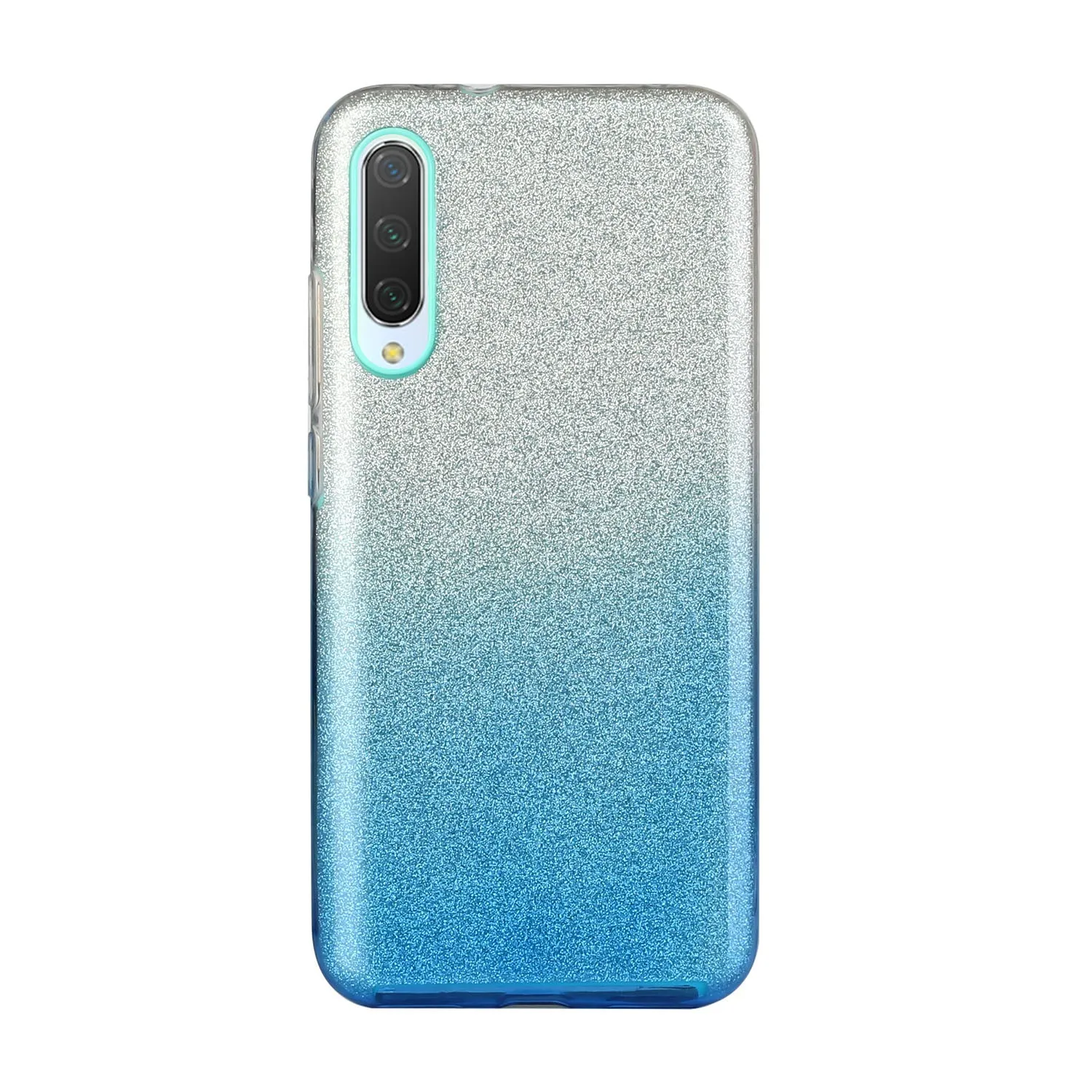 For XIAOMI CC9E/A3/10/10 PRO/K20/K20 pro Phone Case Gradient Color Glitter Powder Phone Cover with Airbag Bracket blue