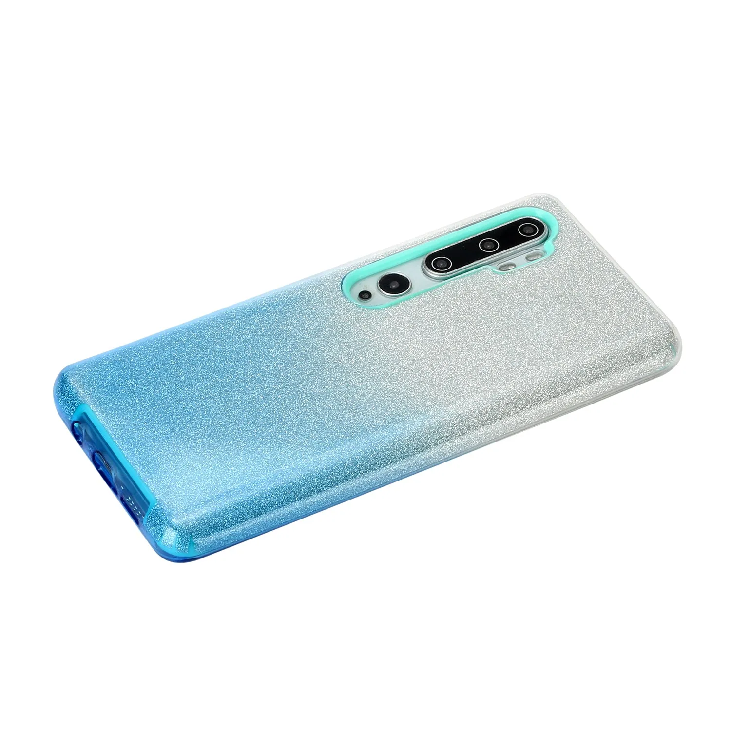 For XIAOMI CC9E/A3/10/10 PRO/K20/K20 pro Phone Case Gradient Color Glitter Powder Phone Cover with Airbag Bracket blue