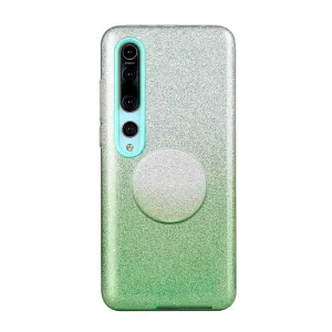 For XIAOMI CC9E/A3/10/10 PRO/K20/K20 pro Phone Case Gradient Color Glitter Powder Phone Cover with Airbag Bracket green