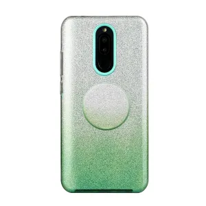 For XIAOMI CC9E/A3/10/10 PRO/K20/K20 pro Phone Case Gradient Color Glitter Powder Phone Cover with Airbag Bracket green