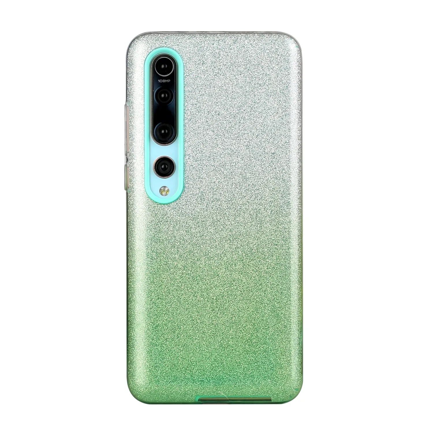 For XIAOMI CC9E/A3/10/10 PRO/K20/K20 pro Phone Case Gradient Color Glitter Powder Phone Cover with Airbag Bracket green