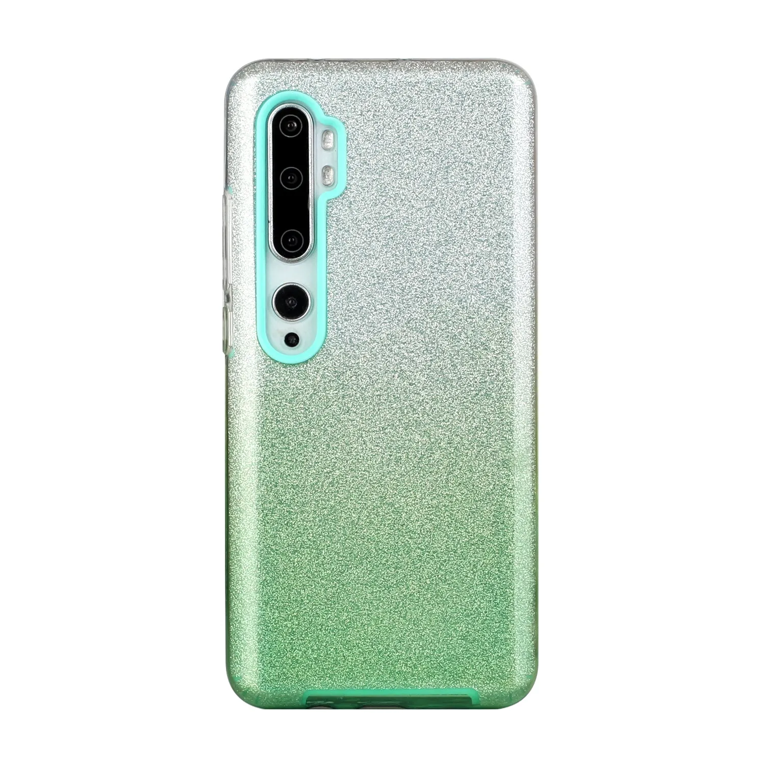 For XIAOMI CC9E/A3/10/10 PRO/K20/K20 pro Phone Case Gradient Color Glitter Powder Phone Cover with Airbag Bracket green