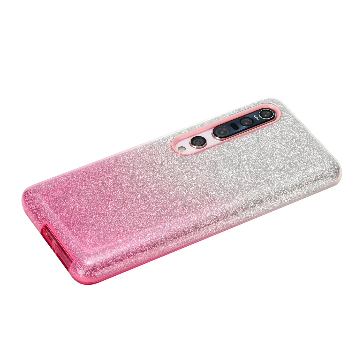For XIAOMI CC9E/A3/10/10 PRO/K20/K20 pro Phone Case Gradient Color Glitter Powder Phone Cover with Airbag Bracket Pink