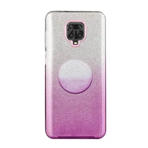 For XIAOMI CC9E/A3/10/10 PRO/K20/K20 pro Phone Case Gradient Color Glitter Powder Phone Cover with Airbag Bracket purple