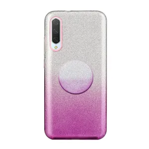 For XIAOMI CC9E/A3/10/10 PRO/K20/K20 pro Phone Case Gradient Color Glitter Powder Phone Cover with Airbag Bracket purple