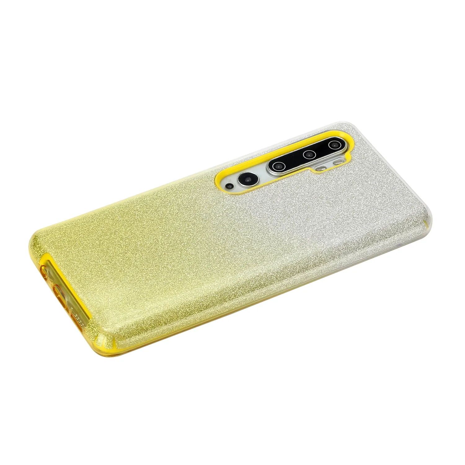 For XIAOMI CC9E/A3/10/10 PRO/K20/K20 pro Phone Case Gradient Color Glitter Powder Phone Cover with Airbag Bracket yellow