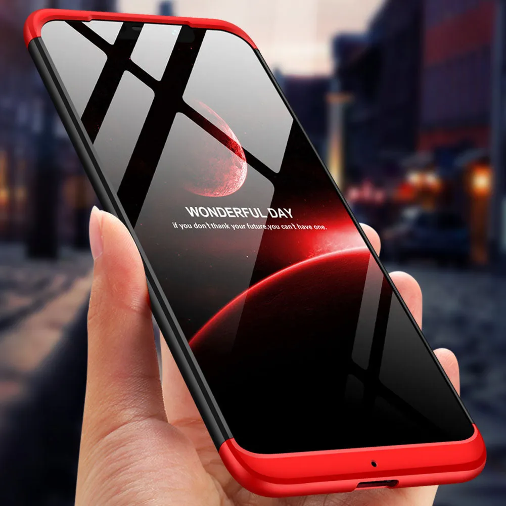 For XIAOMI Pocophone F1 Ultra Slim PC Back Cover Non-slip Shockproof 360 Degree Full Protective Case black