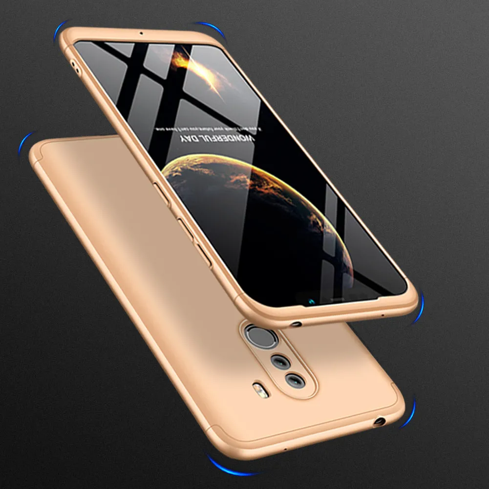 For XIAOMI Pocophone F1 Ultra Slim PC Back Cover Non-slip Shockproof 360 Degree Full Protective Case black