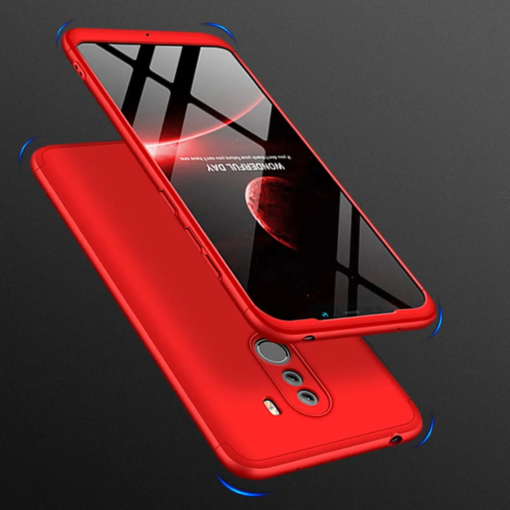 For XIAOMI Pocophone F1 Ultra Slim PC Back Cover Non-slip Shockproof 360 Degree Full Protective Case black