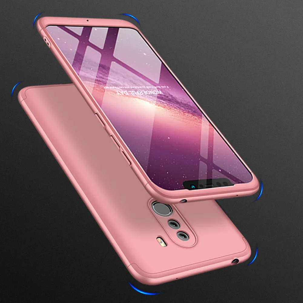 For XIAOMI Pocophone F1 Ultra Slim PC Back Cover Non-slip Shockproof 360 Degree Full Protective Case black