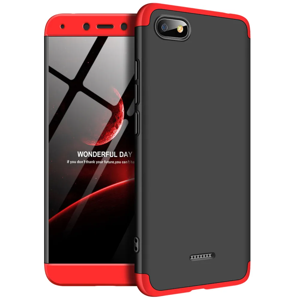 For XIAOMI Redmi 6A Ultra Slim PC Back Cover Non-slip Shockproof 360 Degree Full Protective Case Rose gold_XIAOMI Redmi 6A