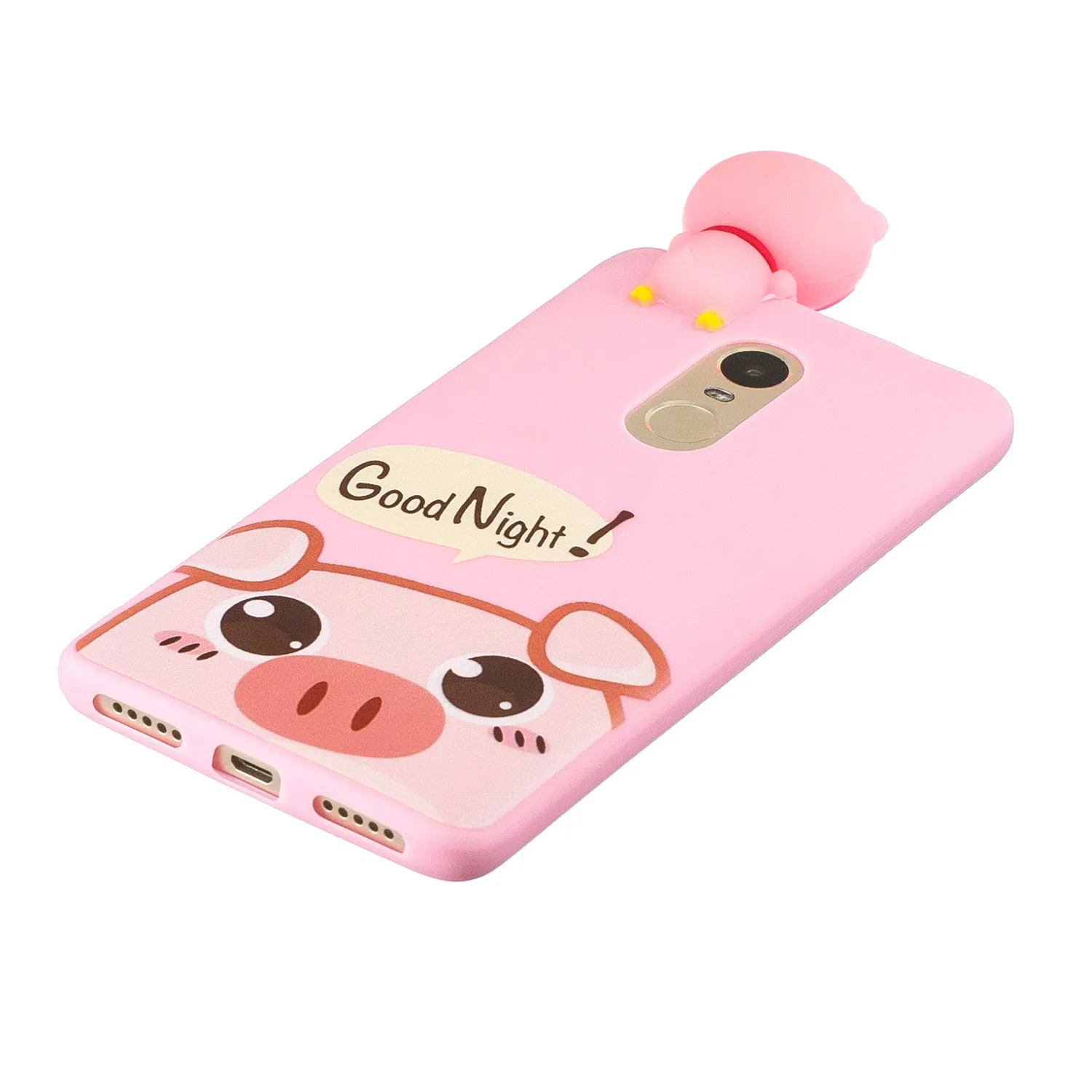 For XIAOMI Redmi NOTE 4X/NOTE 4 3D Cute Coloured Painted Animal TPU Anti-scratch Non-slip Protective Cover Back Case Rose red