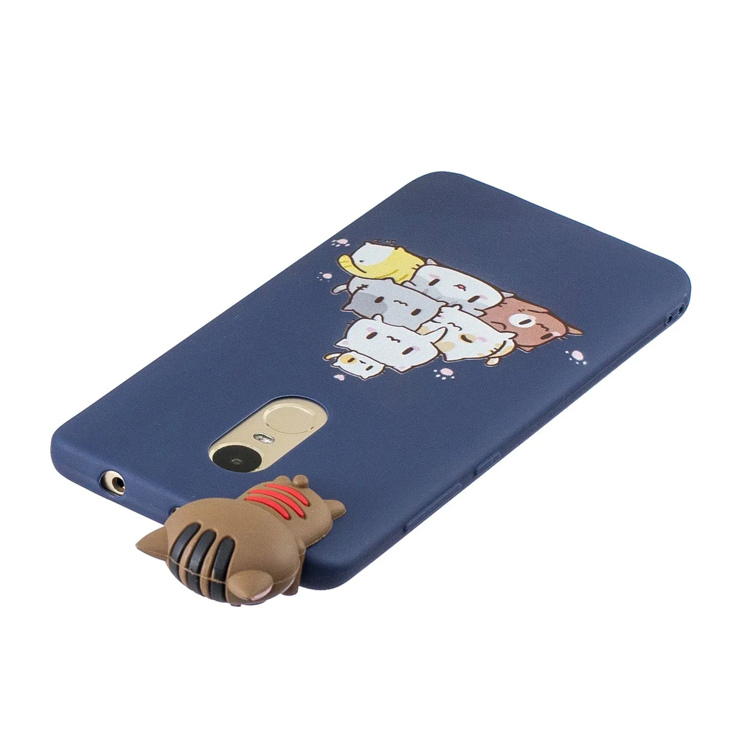 For XIAOMI Redmi NOTE 4X/NOTE 4 3D Cute Coloured Painted Animal TPU Anti-scratch Non-slip Protective Cover Back Case Rose red