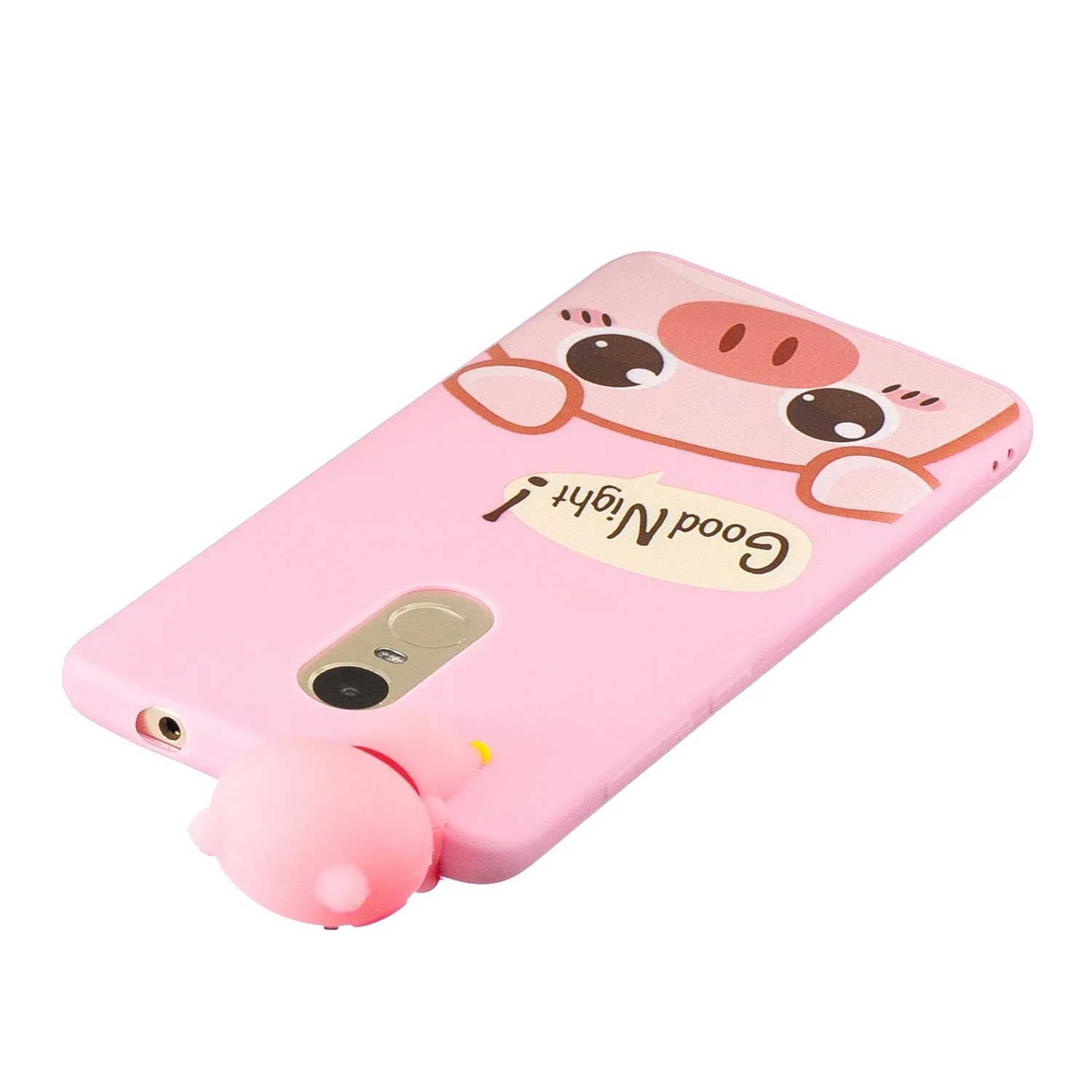 For XIAOMI Redmi NOTE 4X/NOTE 4 3D Cute Coloured Painted Animal TPU Anti-scratch Non-slip Protective Cover Back Case Rose red