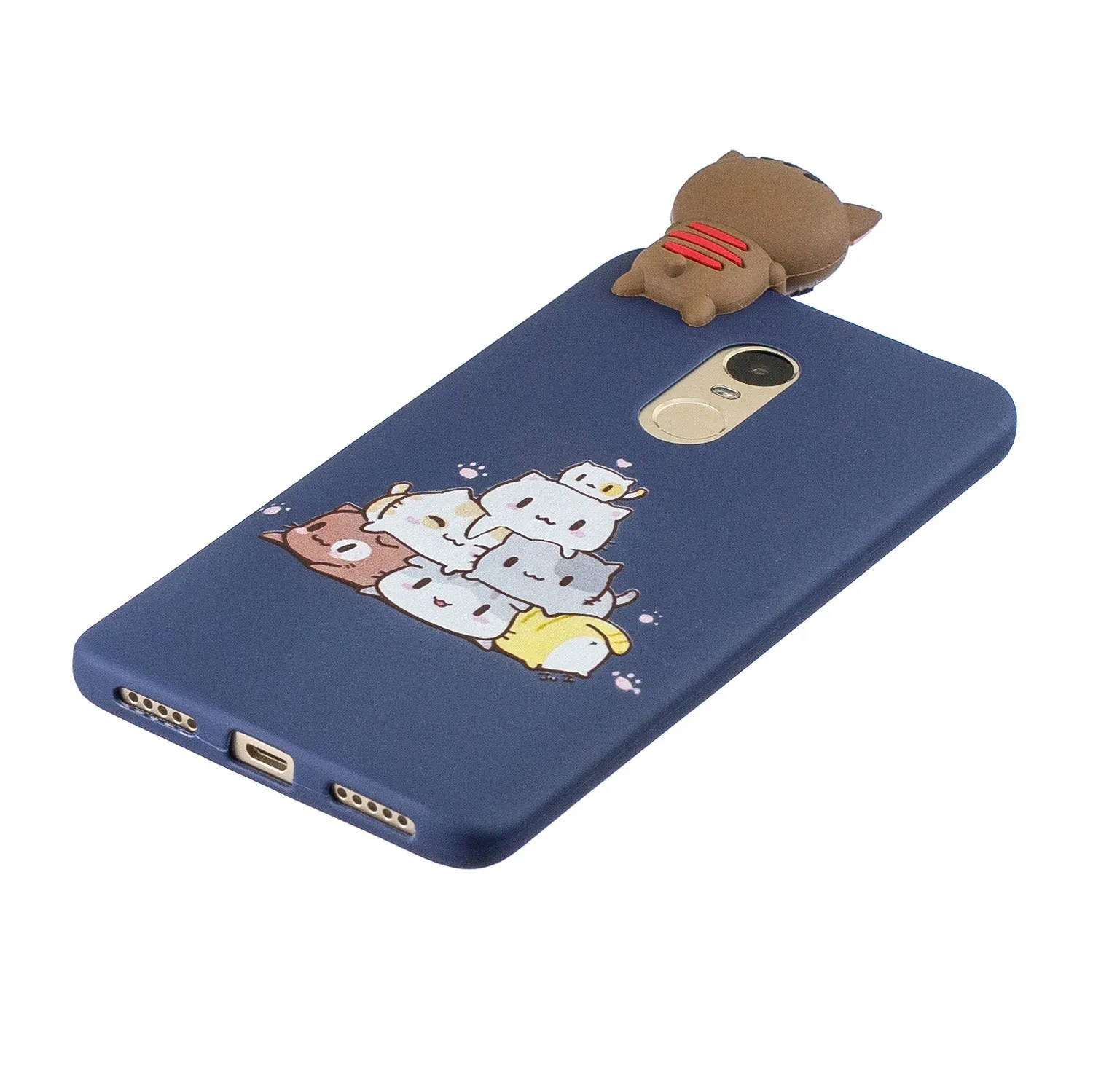 For XIAOMI Redmi NOTE 4X/NOTE 4 3D Cute Coloured Painted Animal TPU Anti-scratch Non-slip Protective Cover Back Case Rose red