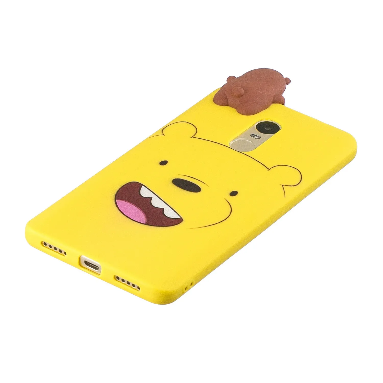 For XIAOMI Redmi NOTE 4X/NOTE 4 3D Cute Coloured Painted Animal TPU Anti-scratch Non-slip Protective Cover Back Case yellow