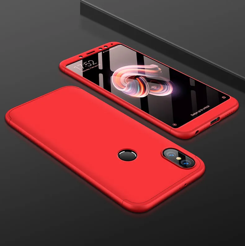 For XIAOMI Redmi Note 5(Globle)/Redmi Note 5 Pro (Inida) 3 in 1 Fashion Ultra Slim Full Protective Back Cover  black