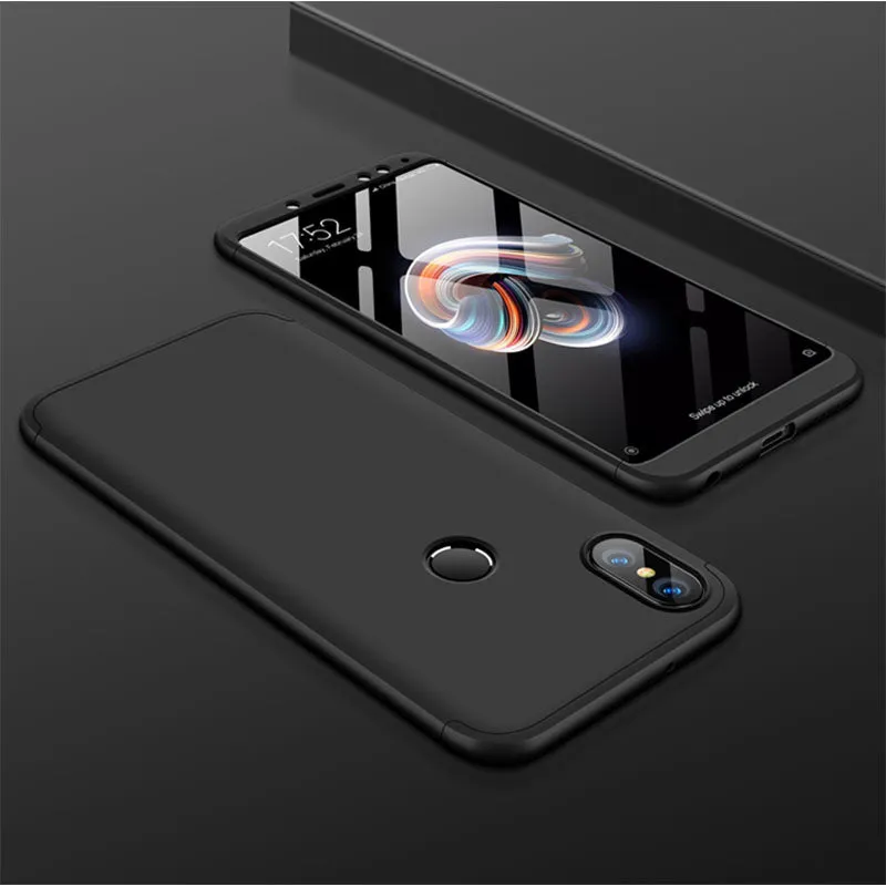 For XIAOMI Redmi Note 5(Globle)/Redmi Note 5 Pro (Inida) 3 in 1 Fashion Ultra Slim Full Protective Back Cover  black