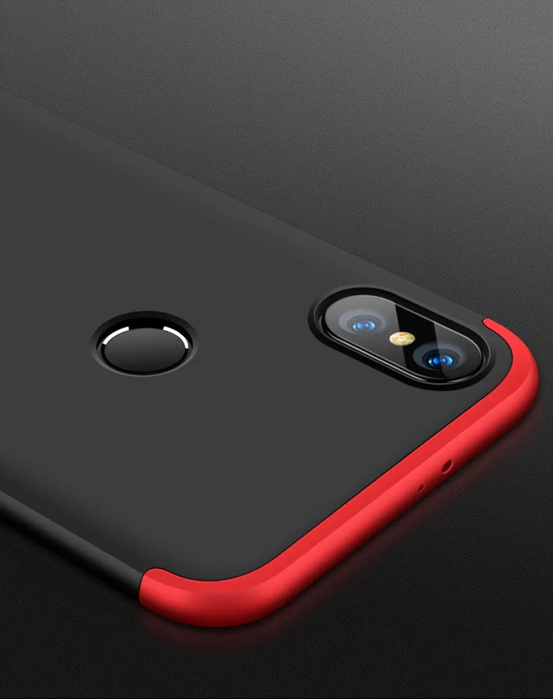 For XIAOMI Redmi Note 5(Globle)/Redmi Note 5 Pro (Inida) 3 in 1 Fashion Ultra Slim Full Protective Back Cover  Red black red