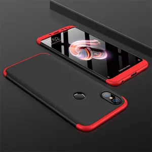 For XIAOMI Redmi Note 5(Globle)/Redmi Note 5 Pro (Inida) 3 in 1 Fashion Ultra Slim Full Protective Back Cover  Red black red