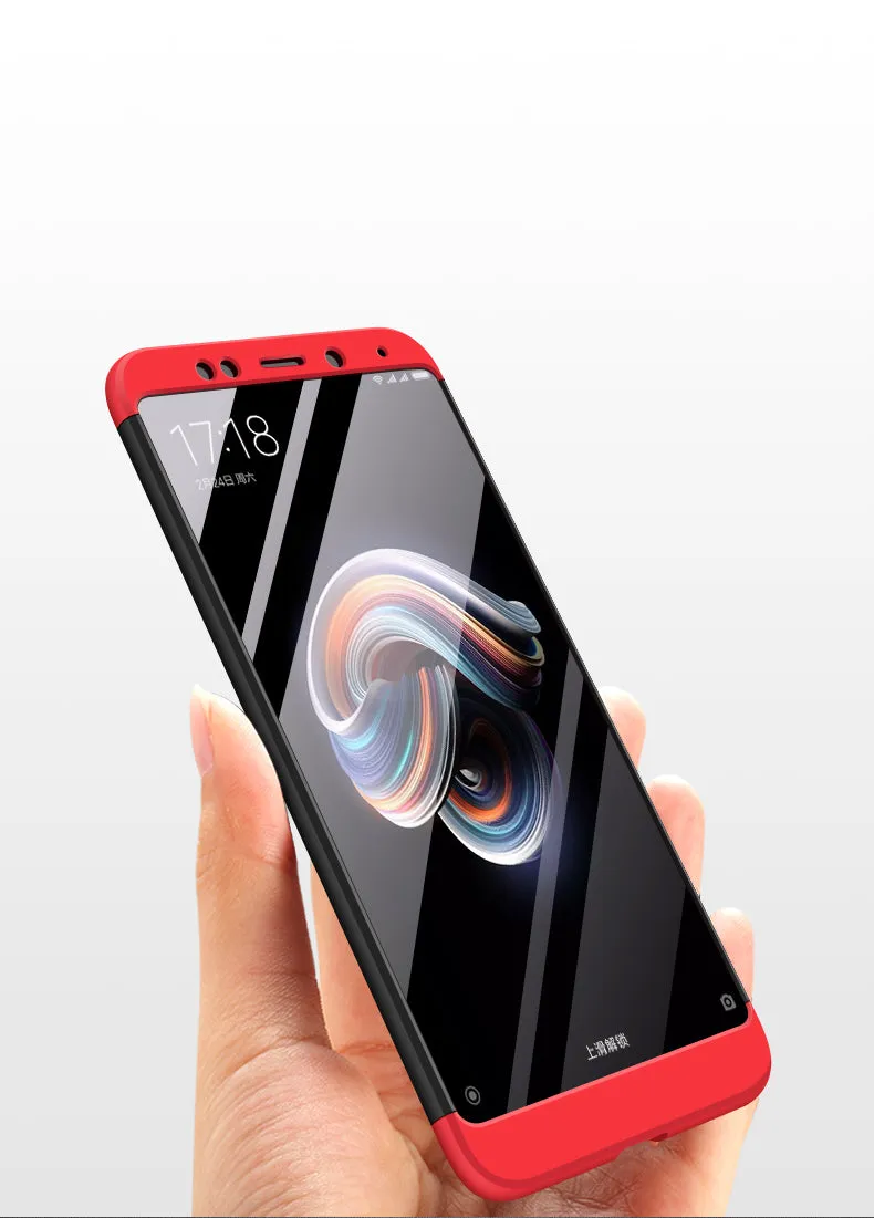For XIAOMI Redmi Note 5(Globle)/Redmi Note 5 Pro (Inida) 3 in 1 Fashion Ultra Slim Full Protective Back Cover  red