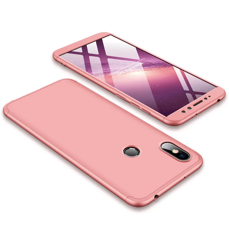 For XIAOMI Redmi S2/Y2 Ultra Slim Back Cover Non-slip Shockproof 360 Degree Full Protective Case Red black red