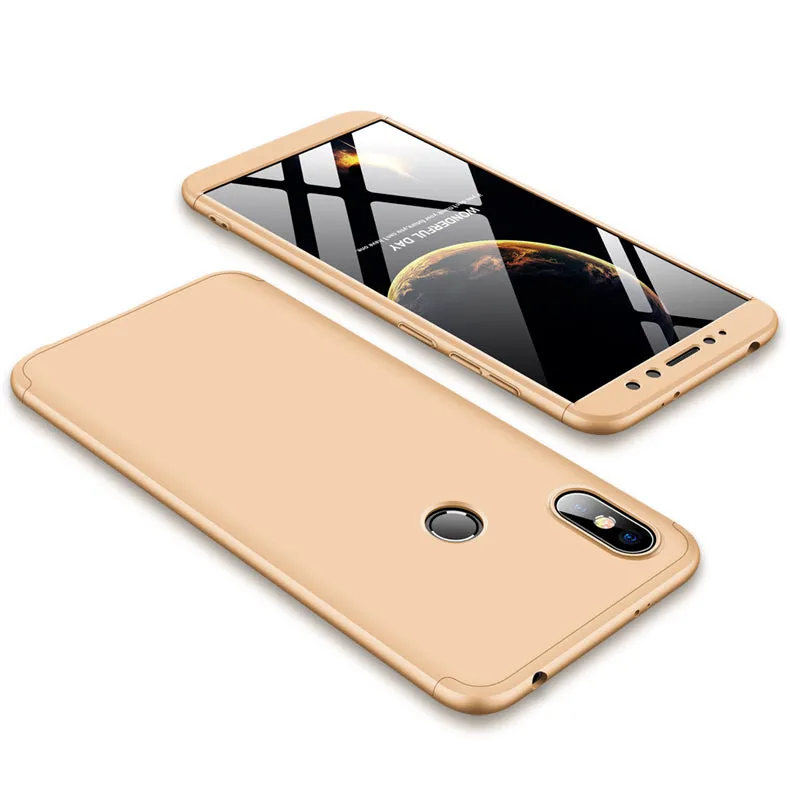 For XIAOMI Redmi S2/Y2 Ultra Slim Back Cover Non-slip Shockproof 360 Degree Full Protective Case red