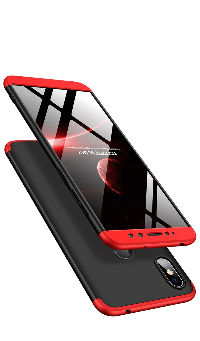 For XIAOMI Redmi S2/Y2 Ultra Slim Back Cover Non-slip Shockproof 360 Degree Full Protective Case red