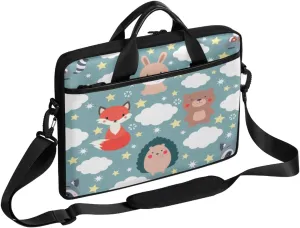 Fox Prickly Clouds Stars Laptop Case Bag with Detachable Strap Waterproof Laptop Bag Notebook Carrying Case 15.6 inch Laptop Sleeve Bag for Men Women Work Travel