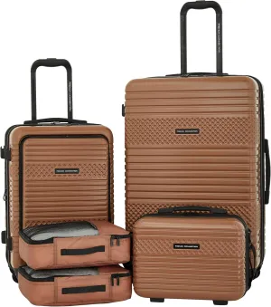French Connection 5 Piece Mersai Luggage Travel Set, Warm Truffle